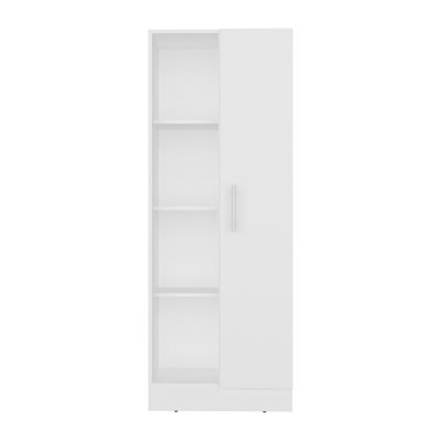 Felch Multistorage Pantry With 4 Open Storage Shelves And A Single Door Cabinet For Hidden Storage, Multipurpose Organization Pantry For Kitchen, Linen Or Laundry