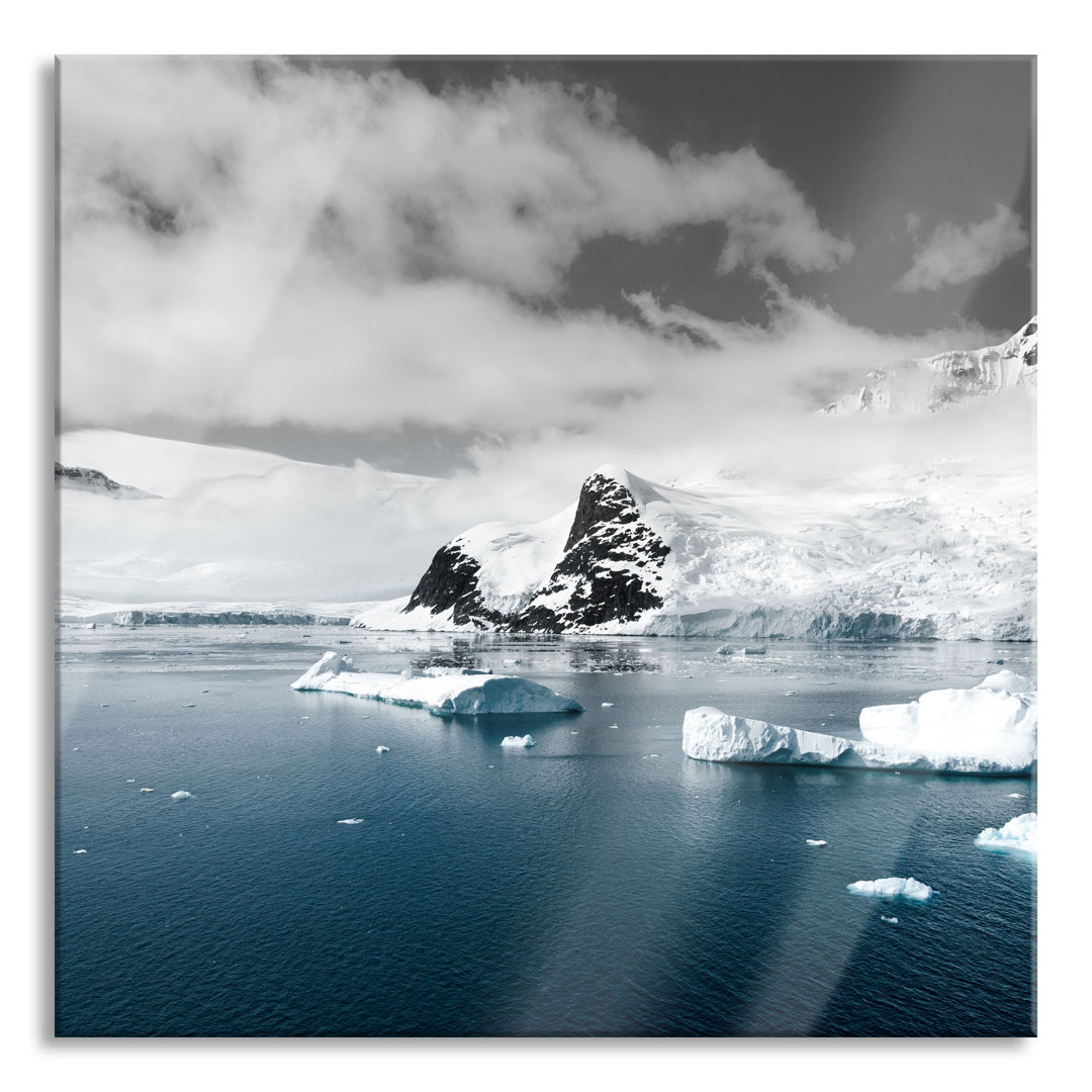 Glasbild Quadratisch | Wandbild Auf Echtglas | Winterlandschaft In Der Antarktis Inkl. Aufhängung Und Abstandshalter 1