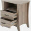 Table de chevet rustique naturelle avec 2 tiroirs et tablettes ouvertes