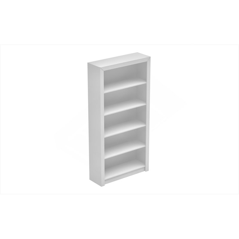Bibliothèque 1,0 avec 5 tablettes en blanc