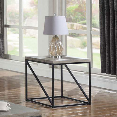 Table de bout carrée en bois d'ingénierie Lylie gris Sonoma