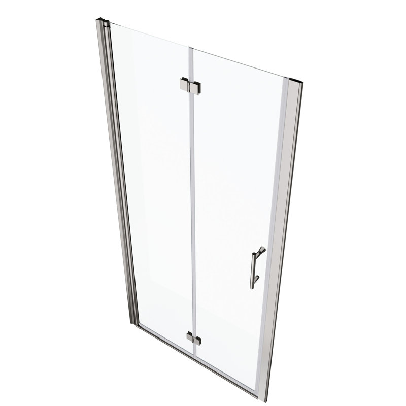 Porte de douche à poignée pivotante en acier inoxydable de 8 po - Verre trempé de 1/4 po, facile à installer 30-31 3/8 po de large, salle de bain
