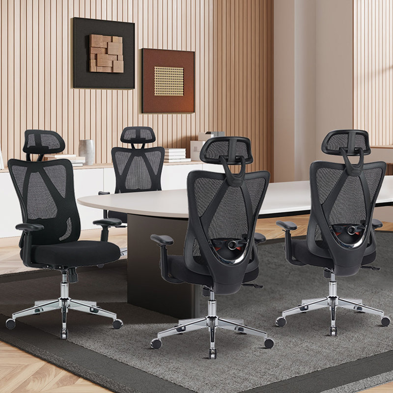 Chaise de bureau ergonomique Lajace, Noir