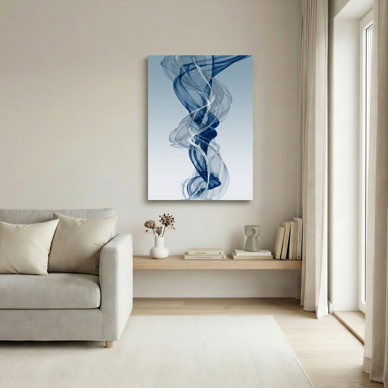 Ensemble de 1 tableau sur toile « Fumée bleue », 40"H x 28"W, Wrapped Canvas