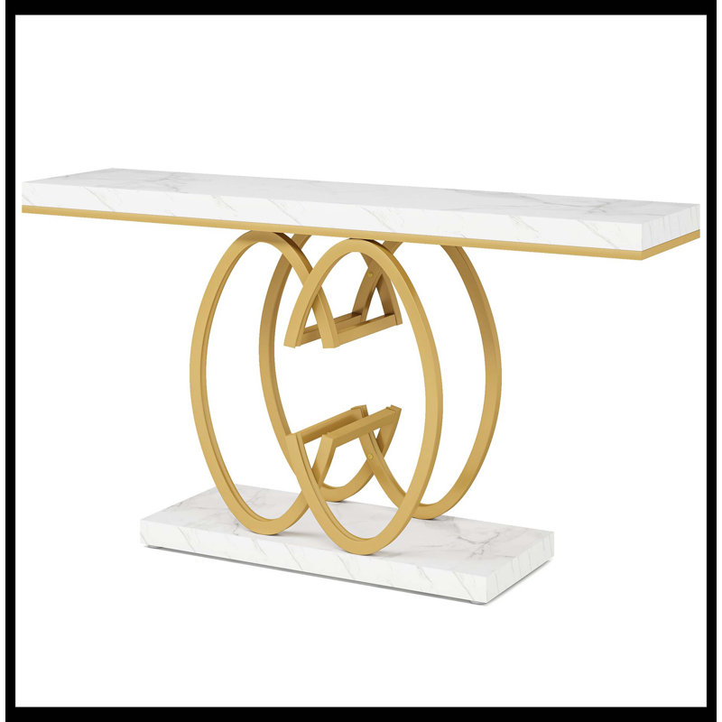 55" Narrow Console Table, Modern Sofa Accent Table For Hallway