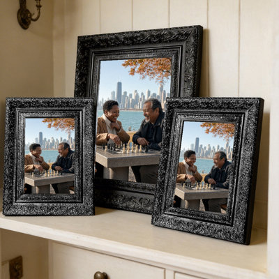5" x 7" Black 3 PCS Family Picture Frame for Pet Photo Display