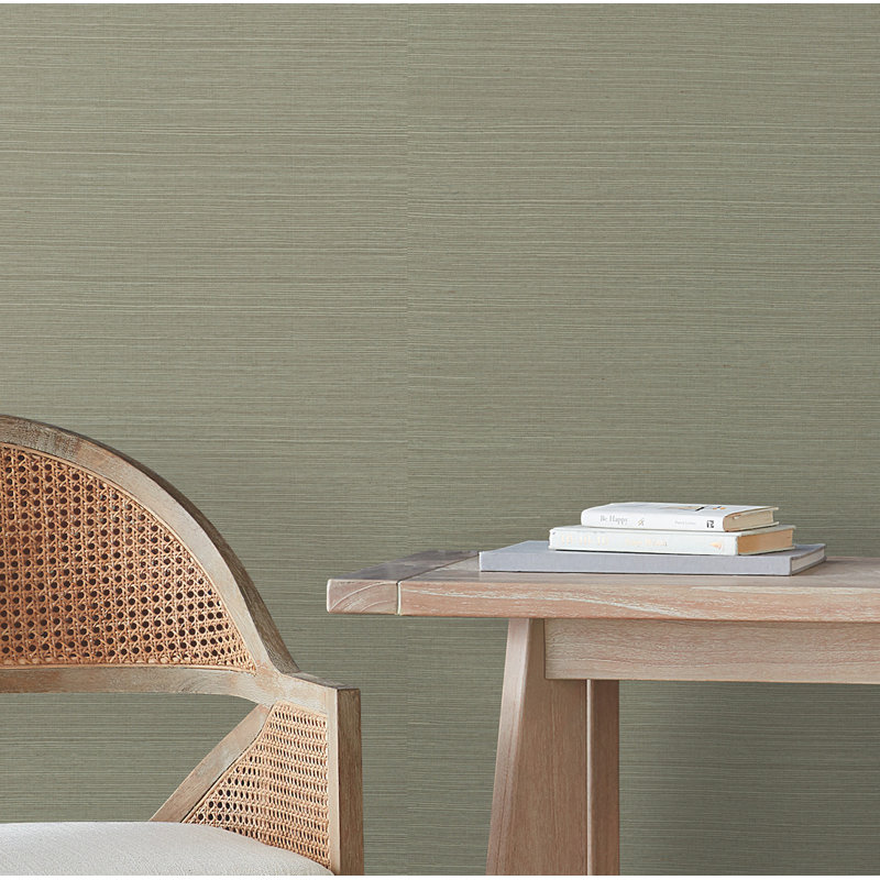Papier peint en peluche et sisal Weatherhill, Vert