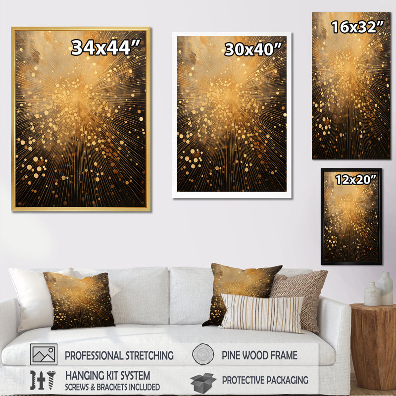 «Yellow Fireworks Extravaganza», reproduction sur toile, Toile tendue, H 20 po x l 12 po