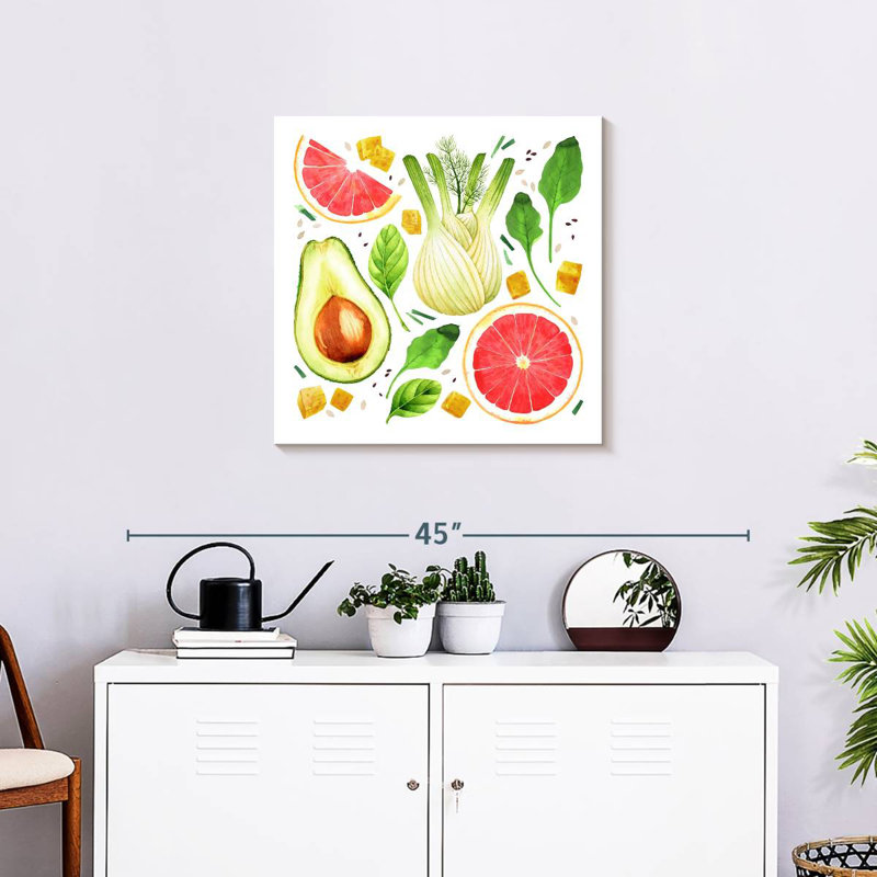 Yarlin Vegetables And Fruits, 24" H x 24" W