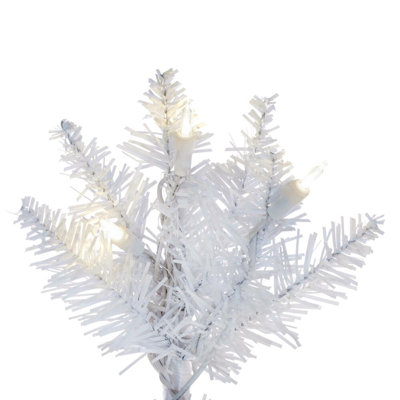 White Pencil Artificial Christmas Tree with 400 Warm White LED Lights