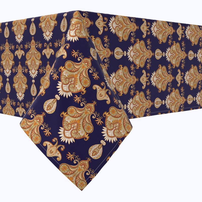 Rectangular Tablecloth, 100% Cotton, Floral 160, 104" x 52"