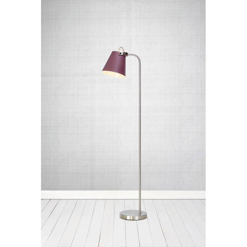 Belisle 139cm Task Floor Lamp, Burgundy / Steel