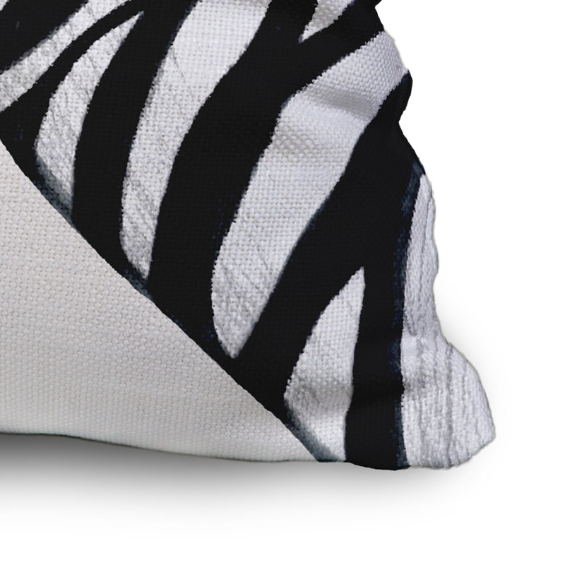 Housse de coussin en coton carré zébré, 18" x 18"