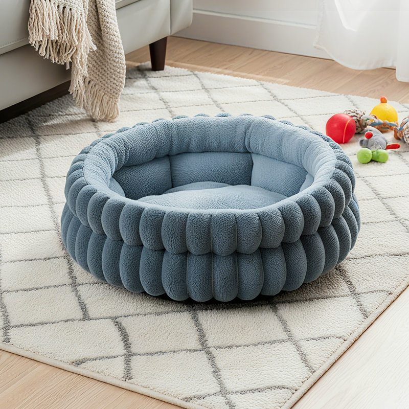 Faux Fur Pet Bed, Grey