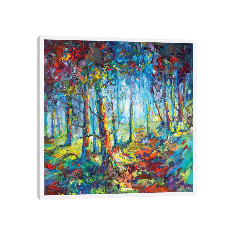 Woodland Walk 1 Piece Painting on Canvas, 66.04 cm H x 66.04 cm W, White Framed