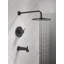 Ensemble de robinet de baignoire et de douche à pluie ronde Modern 14 Series, ensemble de pomme de douche et de poignée noir mat, ensemble de garniture de valve, 10 pouces, noir mat (valve non incluse)-94088347