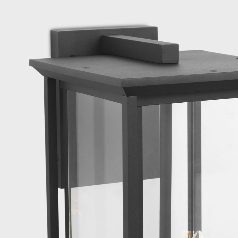 Grande lanterne Audley de Génération Éclairage , Noir texturé, Transparent