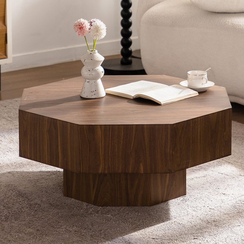 Table basse en bois de forme octogonale pour le salon, la chambre à coucher et le bureau, alliant charme rétro et fonctionnalité moderne.
