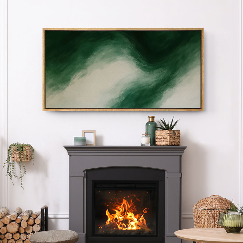 Grande impression sur toile encadrée, reproduction abstraite neutre pour décoration intérieure moderne, H 30 po x l 60 po