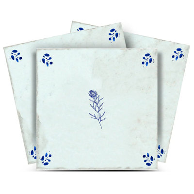 8" x 8" Floral Vinyl Peel and Stick Mosaic Tile