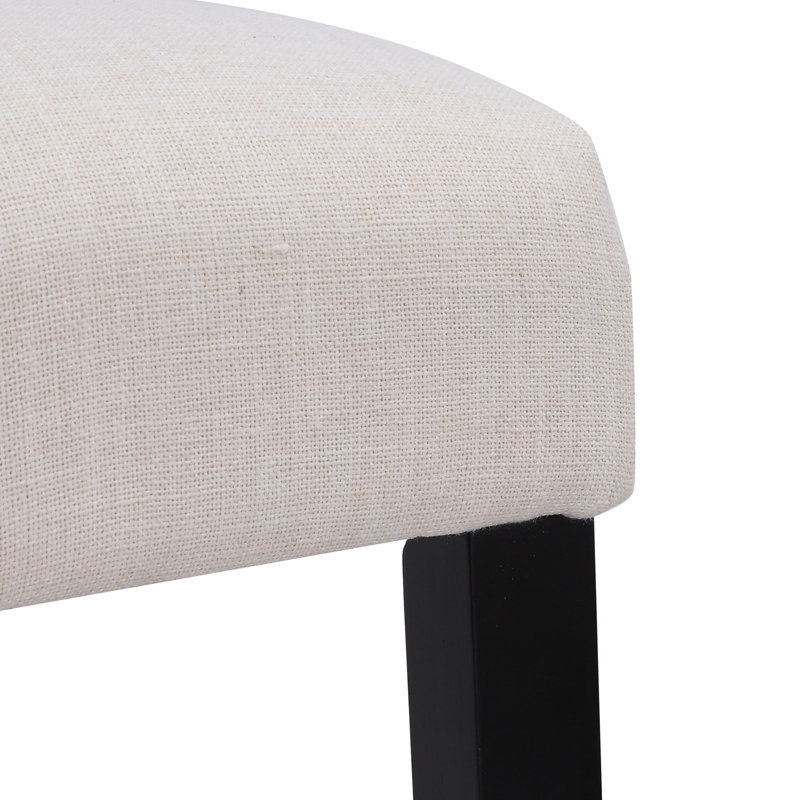 Chaise d'appoint rembourrée en lin capitonné Wren, Beige, 2