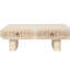 Table basse moderne aux bords arrondis avec tiroir en bois massif et motif floral, beige et jaune, largeur 60 cm, table de rangement astucieuse, lignes épurées, tons chauds, 100 cm L x l 35 cm H, idéale pour les petits espaces