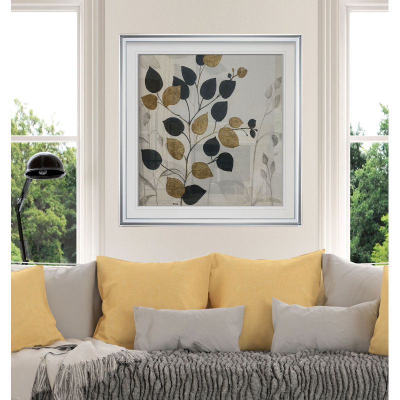 " Silhouette Neutre I ", 37" H x 37" W x 1.5" D, Silver Framed