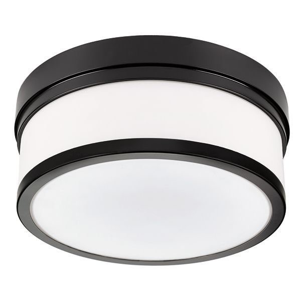 Plafonnier encastré en verre Zaccaria, Noir, H 5,75 po x l 14 po x P 14 po