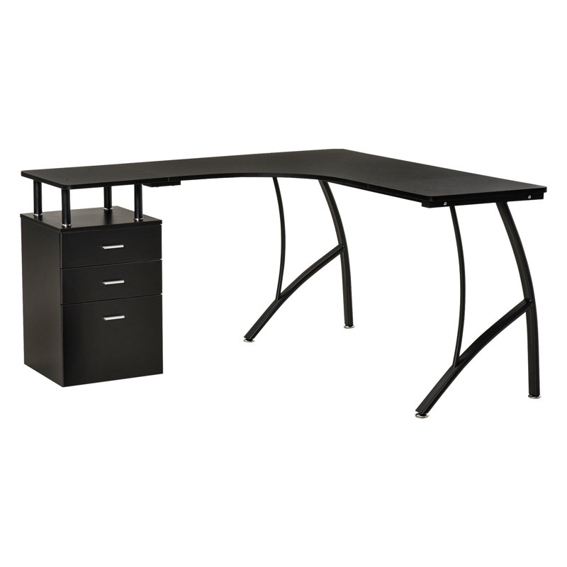 Alliana L-Shaped Metal Base Executive Desk