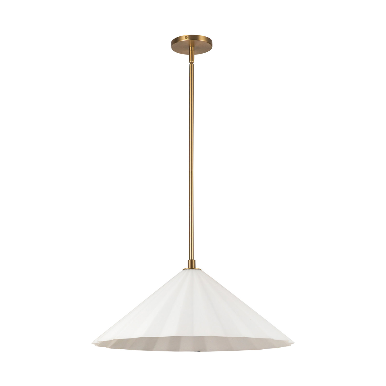 Yuridia Single Light Glass Steel Pendant, 8.25"H x 20.50"W x 20.50"D, Aged Brass