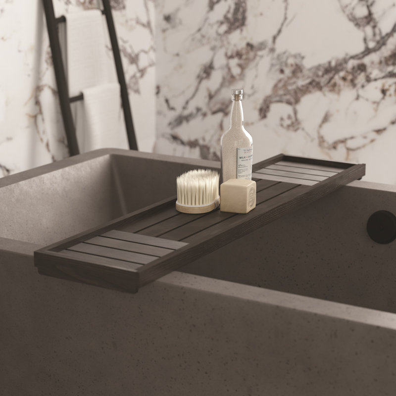 Sonoma Reclaimed Wood Bathtub Tray, Charred Oak