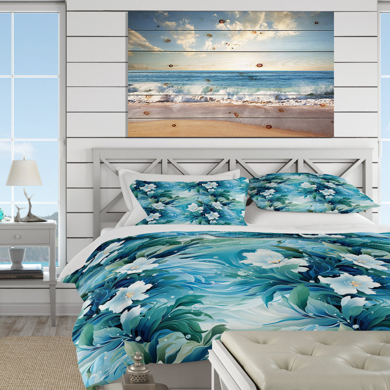 Ensemble de housse de couette Oceanic Mirage, Housse de couette pour très grand lit et 2 très