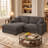 Aniessa 92'' Upholstered Sofa with Reversible Ottoman-1819859131