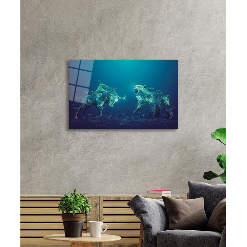 Peinture élégante en verre trempé décoratif, 27,6 po x 43,3 po | 100% verre trempé, épaisseur: 0,16 pouce | Superbe décoration intérieure pour le salon, le bureau ou la galerie | Pièce d'art unique, durable et élégante