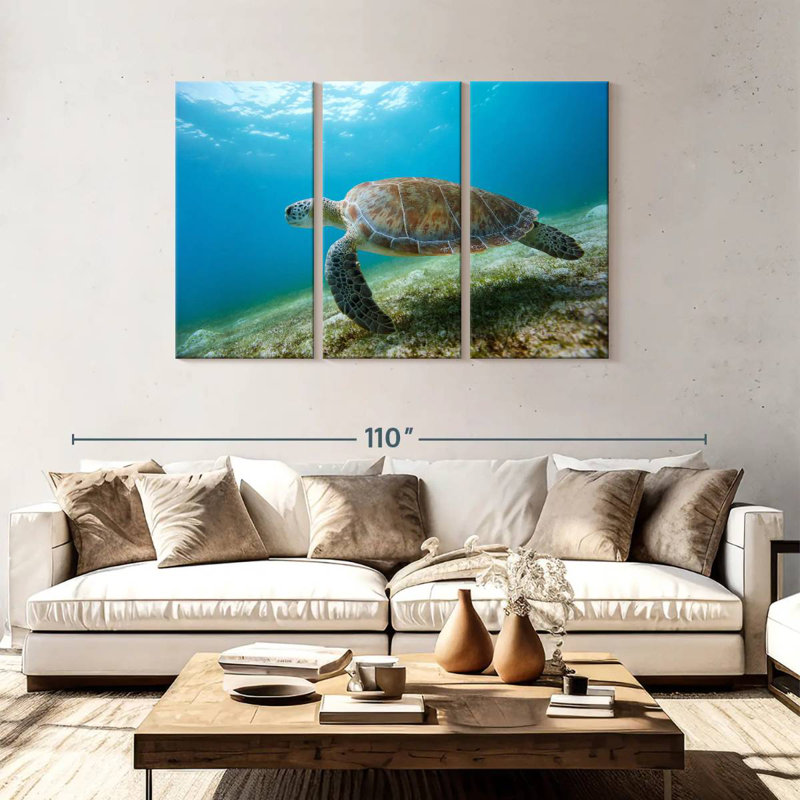 Brampt Hawksbill Turtle In Motion, 48" H x 74" W