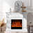 French retro-style simulated fire electric fireplace-771392273