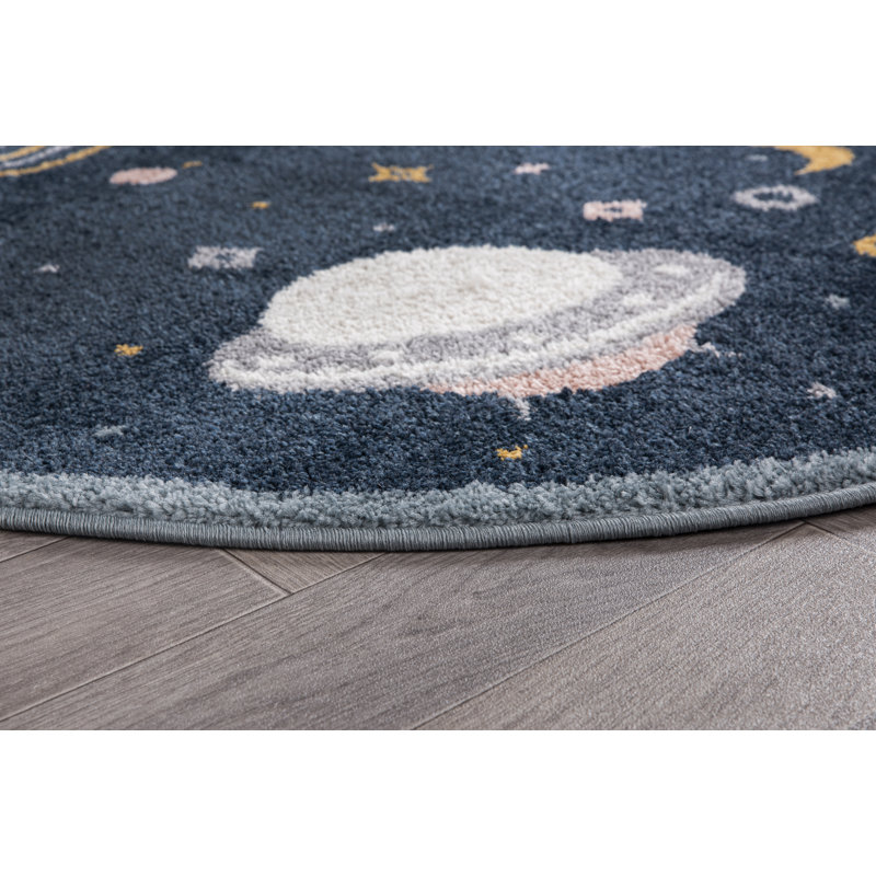 Round Rone Geometric Machine Made 47.24cm X 47.24cm Indoor / Outdoor Area Rug