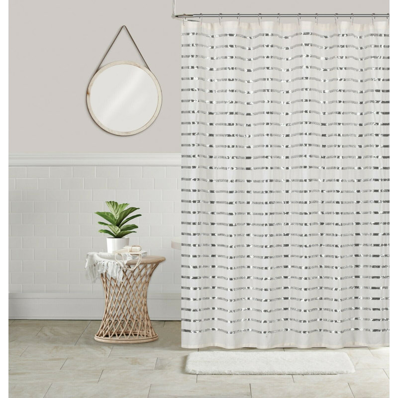 Striped Shower Curtain, Brown