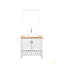 Meuble-lavabo 32 po avec lavabo, meuble-lavabo simple avec portes et tablette ouverte, petit meuble-lavabo en bois massif avec ensemble lavabo et miroir