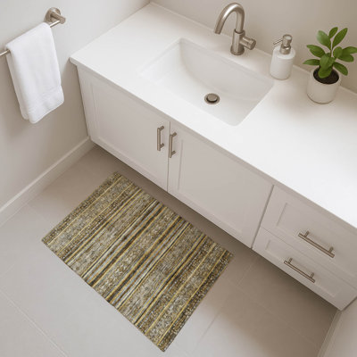 Tapis à rayures Baford AMF1653 lavable à la machine de qualité supérieure