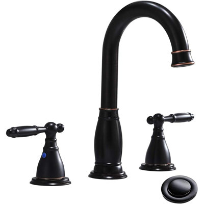 2-handle Bathroom Faucet with Drain Assembly