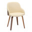 Chaise de salle à manger / d'appoint en bois de noyer et tissu crème