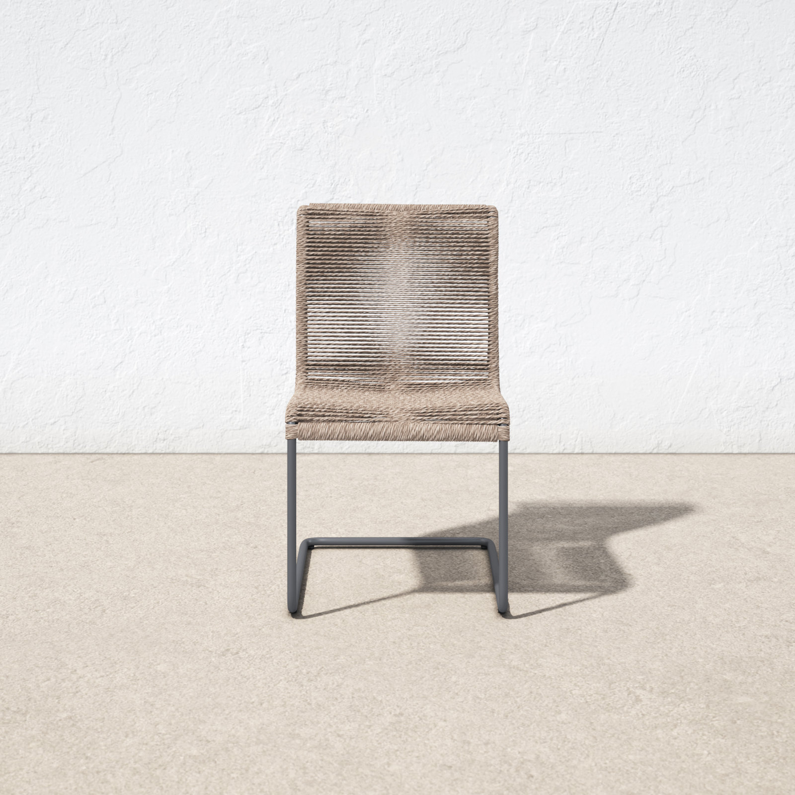 Janine Wicker Premium All-Weather Wicker Outdoor Dining Side Chair, Beige, Gunmetal