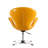 Raspberry Modern Vegan Leather Upholstered Metal Swivel Balloon Chair in Yellow-1281686544