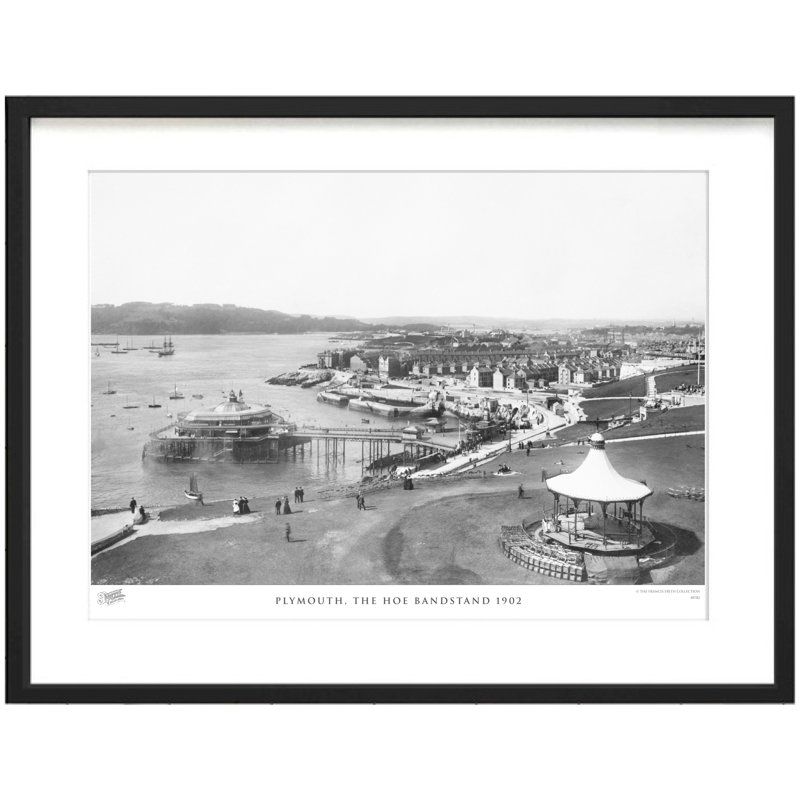 Plymouth, The Hoe Bandstand 1902 by Francis Frith - Single Picture Frame Print, 60cm H x 80cm W x 2.3cm D