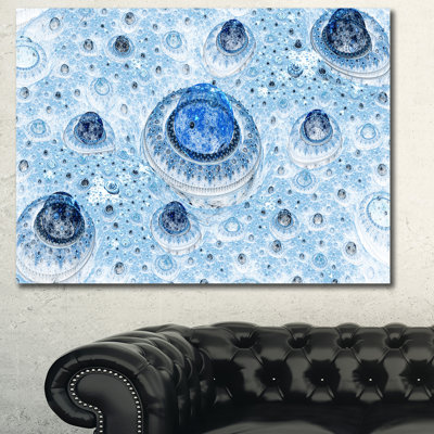 « light blue fractal planet planet », impression sur toile tendue
