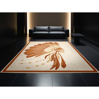 Tapis beige à motif de blocs bohémiens lavables à la machine - Reliure beige