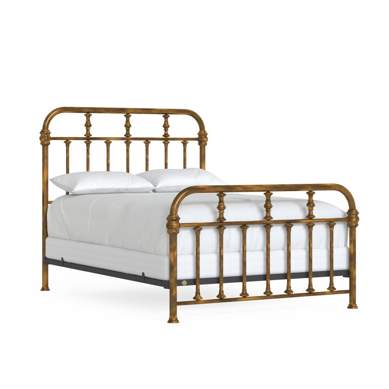 131 Custom Couture Bed | Complete Fancy Foot, Queen, Weathered Brass Lacquered