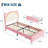 Twin Upholstered Platform Bed Frame with LED Headboard, No Box Spring Needed, Noise-Free Metal Supports, Easy Assembly , Pink-278483746-278483741