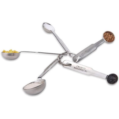 YBM Home 5-Piece Stainless Steel Stackable Measuring Spoons, Measurement Dry or Liquid Ingredients, For Cooking & Baking